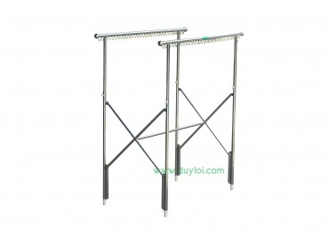 Double pole clothes drying rack